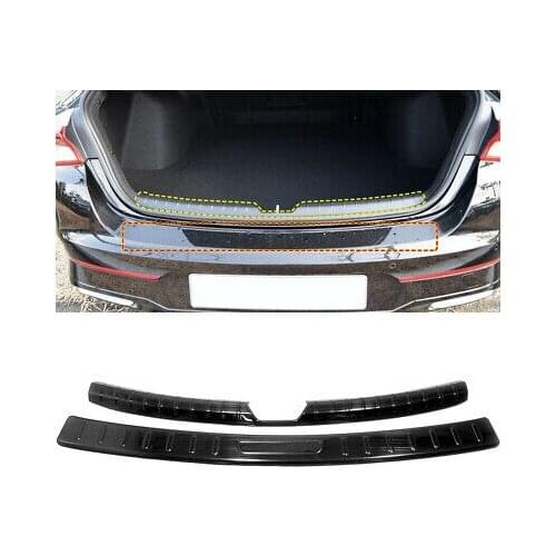2* Black Outer + Inner Rear Sill Bumper Cover Plate For Kia Optima K5 2020-2021