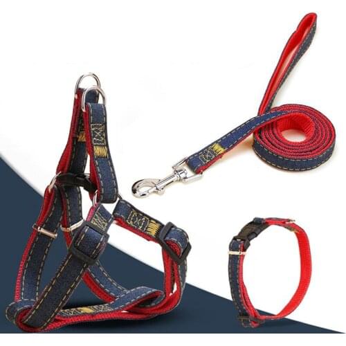 3pcs/set Breathable Small Dog Pet Harness and Leash Set Puppy Cat Vest Harness Collar For Chihuahua Pug Bulldog Cat arnes perro2