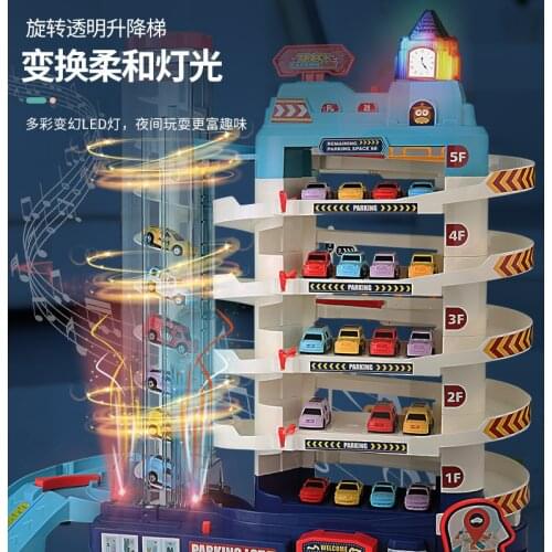 Automobile Building Electric Rail Car Childrens Parking Lot Toys Small Garage Super Large Three-dimensional Multilayer Boy Gift