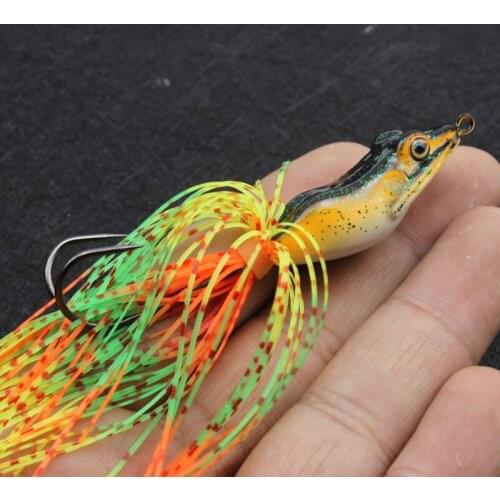 5pcs 5 Colors 4cm 5g 2 hook Bionic Frog Fishing Lures Hard Fish Wobbler Artificial Fishing Crank Bait Lures Free shipping