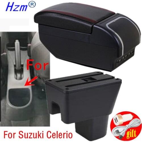 For Suzuki Celerio accessories car armrest ABS arm rest leather storage box center console interior parts decoration 2018