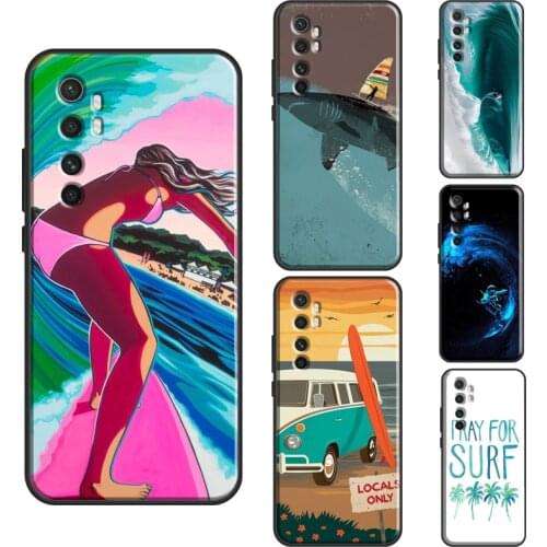 Surfing Sea Beach Surfboard Wave Case For POCO M3 Pro F2 F3 X3 Cover Bag For Xiaomi Mi 11 Pro 10T Mi 11 Ultra Note 10 Lite