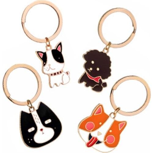 European and American jewelry Japanese creative fashion dog key chain teddy bear bulldog dog pendant