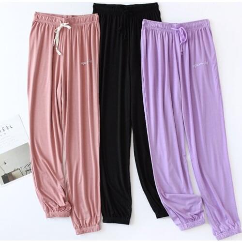 Fdfklak Autumun New Womens Home Pants Loose Modal Trousers Lounge Wear Casual Sleep Bottoms Sleepwear Night Wear M-XXL