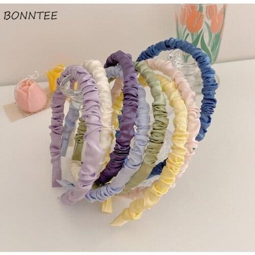 Headwear Women Simple Sweet Fashion Kawaii Daily Casual Summer Korean Style Soft Female Hair Accessories Head Bands Trendy Solid