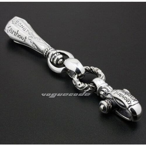 Gothic Fashion Eagle Waist Pendant Solid 925 Sterling Silver Cool Biker Totem Changing Fate Tach Keychain U Type Belt Clip 8J003