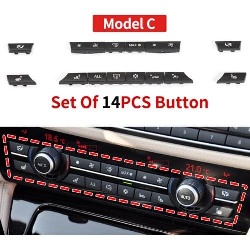 Car A/C Heater Button Key Caps Repair Kit Switch Button Cover For BMW F01 F02 F06 F07 F10 F11 F12 5/6/7 Series Car Accessories