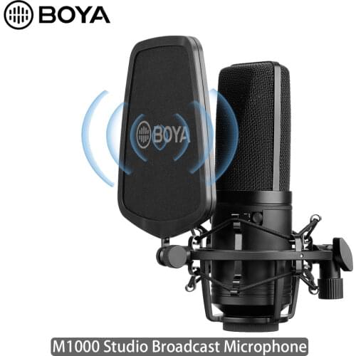BOYA BY-M800 BY-M1000 Recording Condenser Microphone Professional Studio Broadcast Mic Vlog Gaming Vocal Singing Live