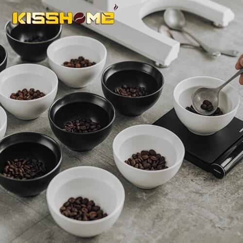 MHW-3BOMBER Cupping Bowl Coffee Flavour Measuring Mug Refractory Ceramic Black And White Barista Accessory Bar Tools Testing