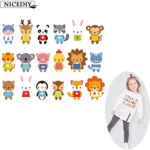 Cartoon Animals Bear Cat Patch Ironing Applications For Childrens Clothing Ironing On The Other Striped Patches Application