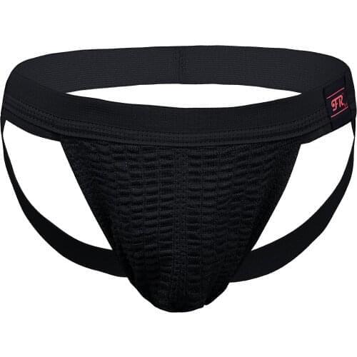 Mens Athletic Supporter Jockstrap Briefs Wetlook Lingerie Underpants Underwear Elastic Waistband Bulge Pouch Open Butt Panties