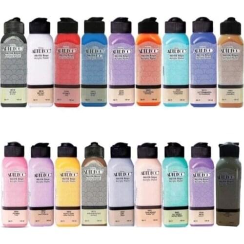 Acrylic Paint Set 18 Color * 140 Ml Opaque Classic And Pastel Tons For Wooden Polyester Paper Glass Ceramic