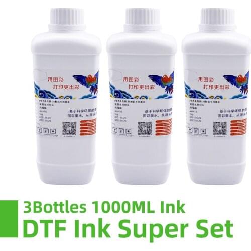 3Bottles 1000ml White DTF Ink Kit Film Transfer Ink For Direct Transfer Film Printer For Printer PET Film Printing And Transfer