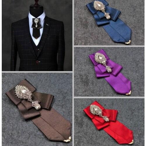 New Product Rhinestone Bow Tie High-end Luxury Gift Korean Version of The British Wedding Business Banquet Bowtie Mens Jewelry