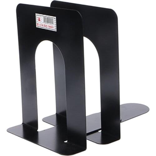 Simple Style Metal Bookends Iron Support Holder Nonskid Desk Stands For Books
