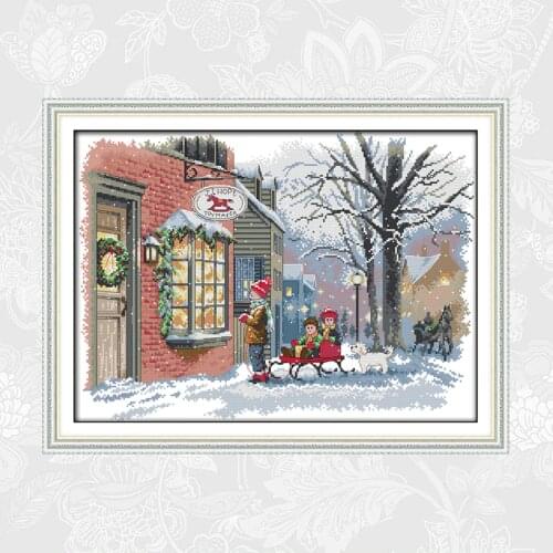 Christmas Wishes Patterns Counted Printed on Canvas DMC 11CT 14CT Cross Stitch kit Handwork Needlework Embroidery Set