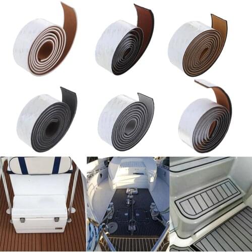 6mm Self-Adhesive Boat EVA Foam Teak Flooring Mat Faux Teak Decking Yacht Sheet Pad Stripe Waterproof 2400X57X6mm Firm Gum