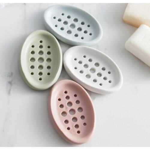 Silicone Non-slip Soap Holder Dish Bathroom Shower Storage Plate Stand Hollow Dishes Openwork Soap Dishes