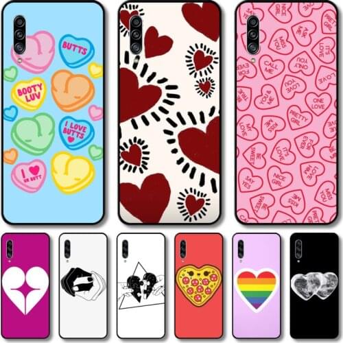Heart shapes Phone Case Hull For Samsung Galaxy M 10 20 21 31 30 60S 31S Black Shell Art Cell Cover TPU