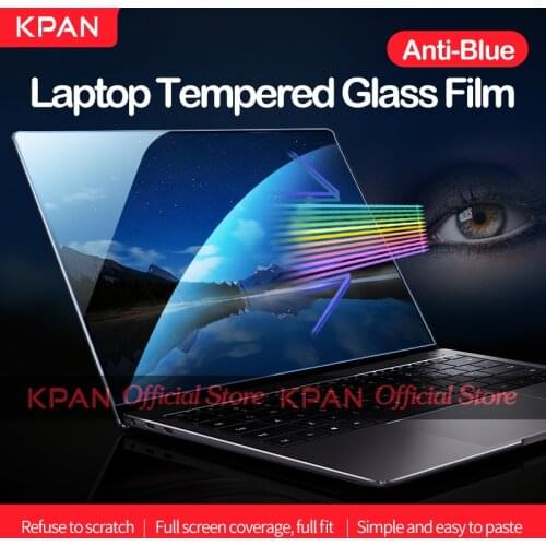 KPAN Anti-Blue Universal Laptop Tempered Glass Film 15.6 Inch Notebook Screen Protector for Acer Nitro 5 Hawei HP Dell 344*194mm