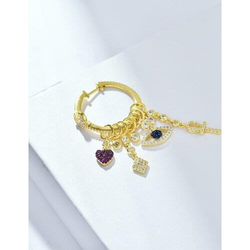 S925 Sterling Silver Single Love Tassel Earrings Personality Fashion European And American Style Luxury Brand Monaco Jewelry