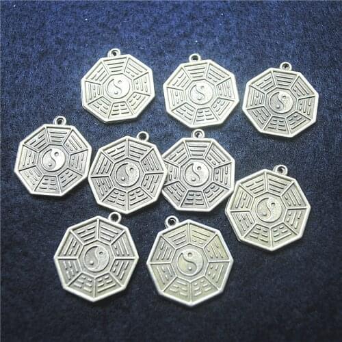 10PCS Eight Diagrams Yielded Pendants Alloy Material Size 27X24MM For Religious Jewelry DIY Making Acessories And Findings