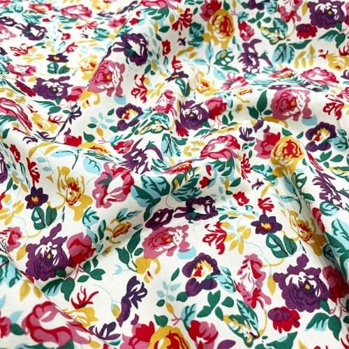 145x50cm Retro French Printed Pure Cotton Fabric, Making Dress \Distressed Handmade Clothing Cloth
