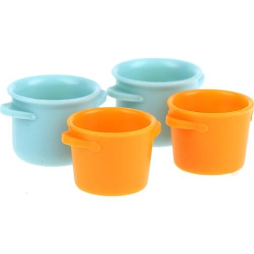 2Pcs Mini Pot Barrel Dollhouse Miniature Kitchen Utensil Cooking Ware Pot Barrel For Dollhouse