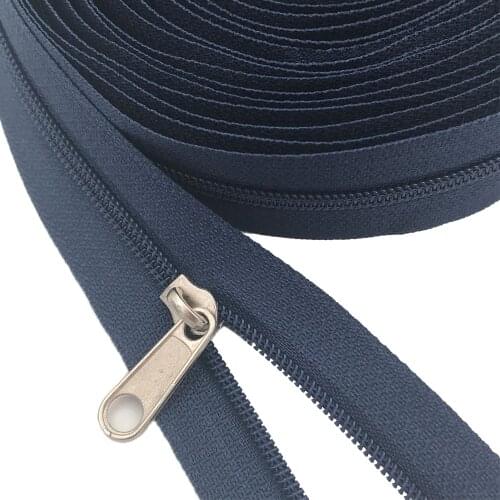 3# Bulk Nylon Coil Zippers with Zipper Sliders Dark Blue Yard Zippers Wholesale For DIY home Craft Sewing Garment Accessories