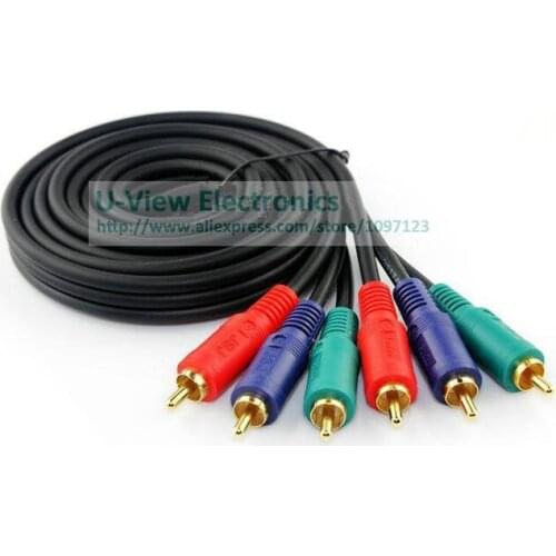 3M Advanced GOLD Plated THREE RCA Male Plug to THREE RCA Male Plug Audio RGB AV Connector Cable/Free Shipping/1PCS