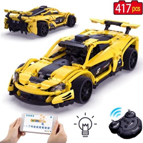 417Pcs Technical STEM RC City Racing Car Building Blocks APP Remote Control Sports Vehicle Bricks Toys For Children Gifts