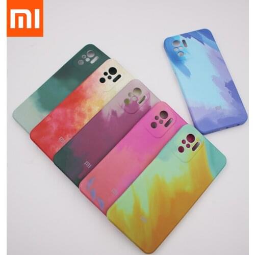 Watercolor Square Silicone Soft Phone Case For Xiaomi Redmi Note 10 Pro K40 Painted Back Cover Shell For Redmi Note10 note 10pro
