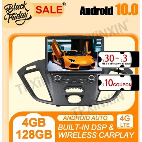 Android 10.0 For Ford Transit Custom 2016 Carplay DSP 4G+128G PX6 Multimedia Player Auto Radio Tape Recorder GPS Navi Head Unit