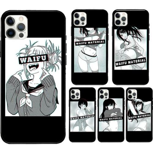 Sugoi Senpai waifu Anime Girl Fundas For iPhone 12 Pro Max Mini XR X XS Max SE 2020 6S 7 8 Plus 11 Pro Max Phone Case
