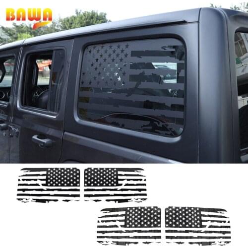BAWA Car Stickers for Jeep Wrangler JL 4 Door Rear Window Decoration Sticker Interior Accessories for Jeep Wrangler JL 2018-2021