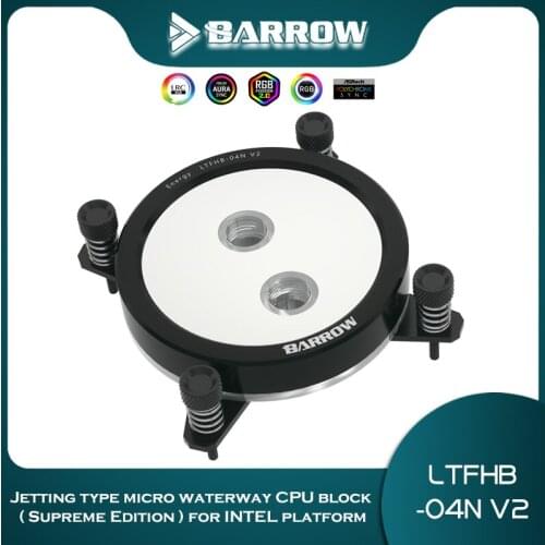 Barrow CPU Water Cooling Block for Intel 115x 5V 3Pin A-RGB MOBO AURA SYNC Colorful Radiator LTFHB-04N V2