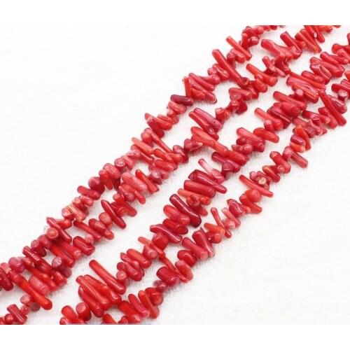Free Shipping , Beautiful 2x8mm Coral Twig Beads 15"/38cm,Min.Order $10, provide mixed wholesale for all items