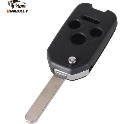 Dandkey 3 + 1 Panic 4 Button Remote Case Flip Folding Remote Key Shell Cover Fit For Honda Accord Civic Pilot CRV key shell