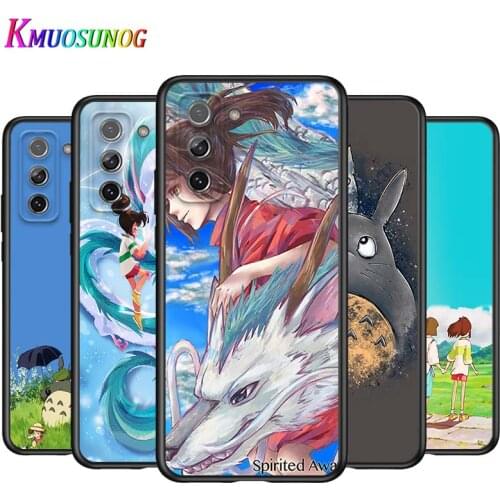 Totoro Spirited Away Ghibli for Samsung Galaxy S21 Ultra Plus Note 20 10 9 8 S10 S9 S8 S7 S6 Edge Plus Black Phone Case
