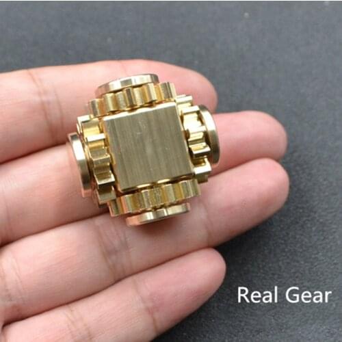 Pure Brass Fidget Spinner Toy Real Gear Gyro Metal Stress Hand Spinner Toys Adult EDC Christmas Gift