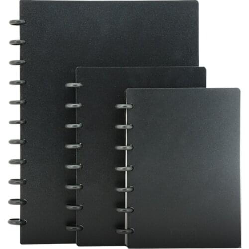 A4/B5/A5/B6 Business Loose-leaf Notebook Plastic Ring Binding Student Notebook Mushroom Hole Discs Notebook Journal Lined