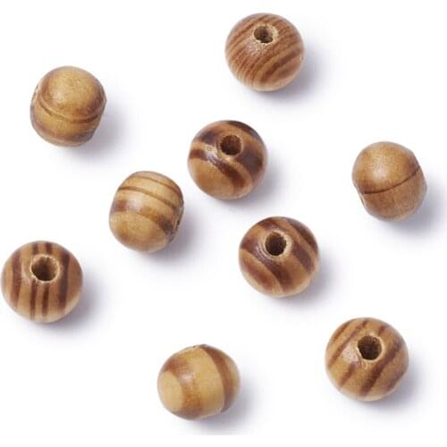 Pandahall 200pcs/lot Wooden Round Bead Natural 8mm Wood Spacer Beads Wooden Beads for Jewelry Making DIY Hole: 2.5mm
