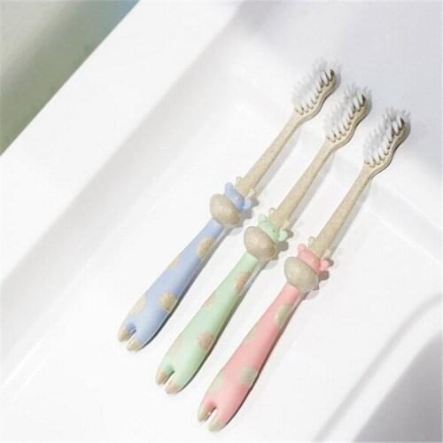 Top 3-6 Years Baby Toothbrush Giraffe Cartoon Design Toothbrush Baby Teeth Training Use Toothbrush Baby Care Soft Pappus