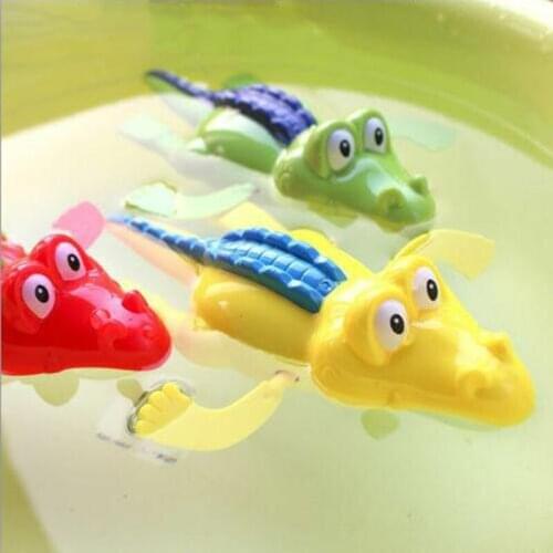 Infant Swimming Water Toys Wind Up Clockwork Cute Crocodile Red Yellow Green Baby Swimming Bath Time Play Toy
