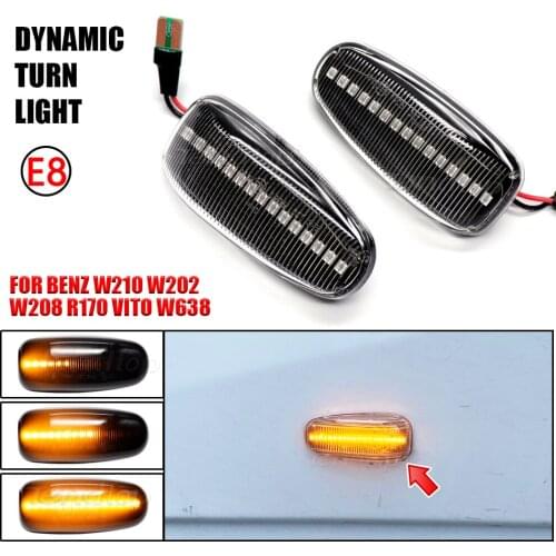 Dynamic LED Turn Signal Side Marker Lamp Sequential Blinker Car Lights Facelift For Mercedes-BENZ E-Class W210 C-Class W202 W208