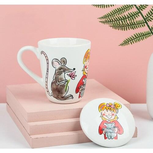 Handmade and Hand-Painted Mouse Gift Ceramic Mug for Boyfriend Coffee Cup Drinking Cup Cutlery Bowl and Plates kawaii mug