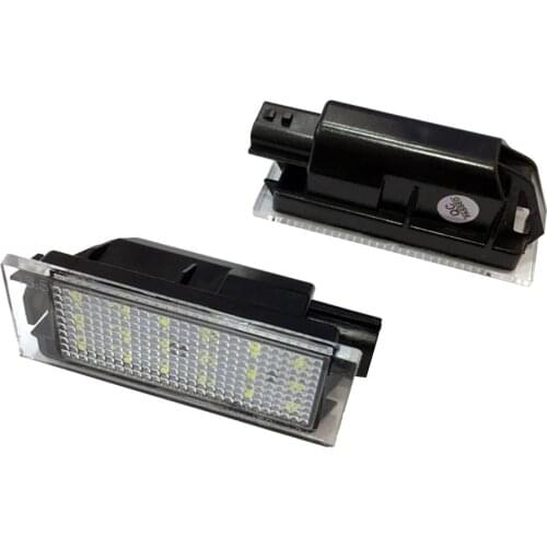 2Pcs LED Error Free License Plate Lamp Car Number SMD 3528 For Renault Megane 2 Clio Laguna 2 Megane 3 Twingo Master Vel Satis