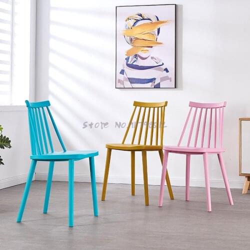 Nordic Plastic Chair Modern Simple Economical Home Dining Chair Stool Back Balcony Casual Make-up Desk Chair