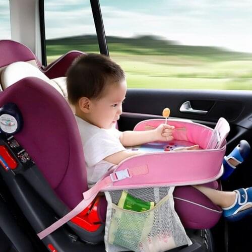 New Baby Car Tray Plates Portable Waterproof Dining Drink Table For Kids Car Seat Child Cartoon Toy Holder Storage Baby Fence