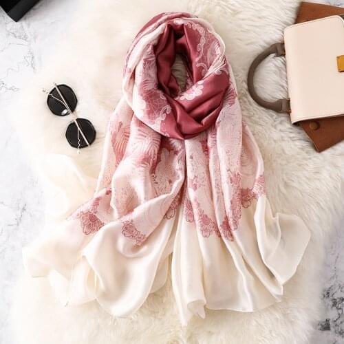 New Natural Silk Head Scarves for Women Luxury 2020 Summer Muslim Hijab Scarf Foulard Designer Headwraps Plus Size 180cm*90cm